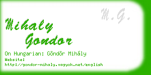 mihaly gondor business card